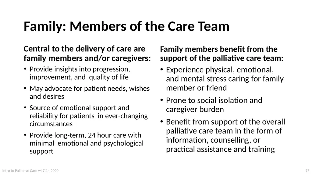 Introduction to Palliative Care Intro to - slide 37 of 60