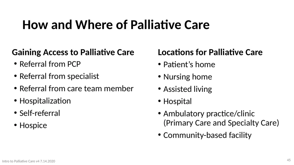 Introduction to Palliative Care Intro to - slide 45 of 60