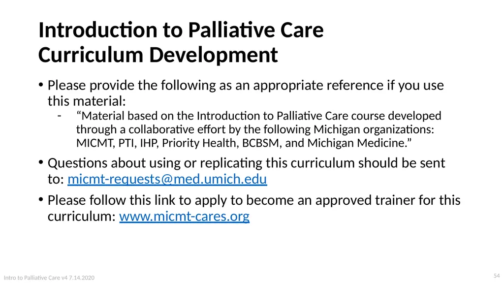 Introduction to Palliative Care Intro to - slide 54 of 60