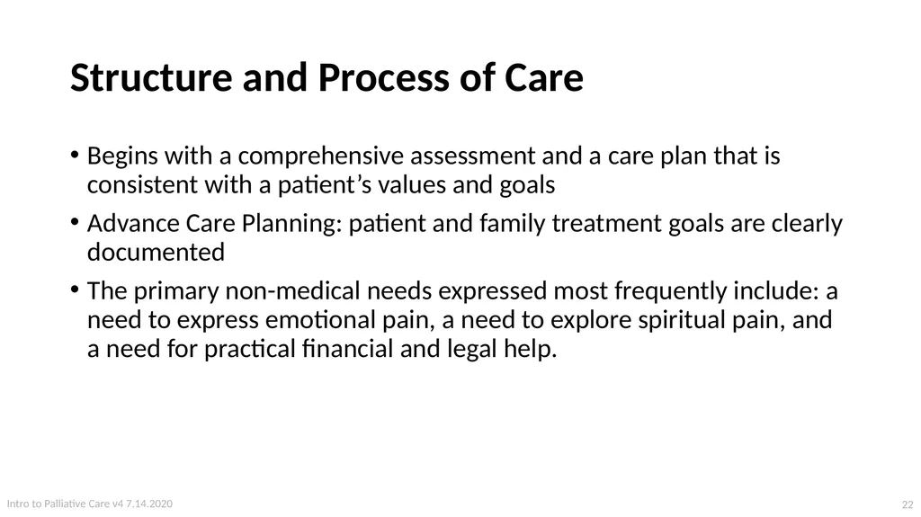 Introduction to Palliative Care Intro to - slide 22 of 60