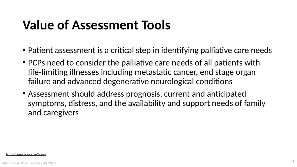 Introduction to Palliative Care Intro to - slide 48 of 60