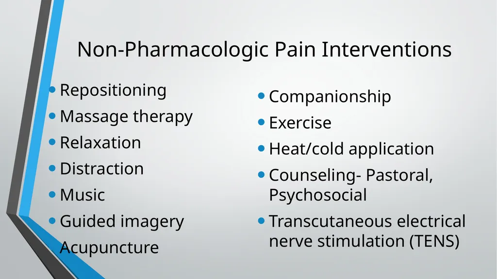 Pain Management Objectives Describe pain. Explain - slide 21 of 30