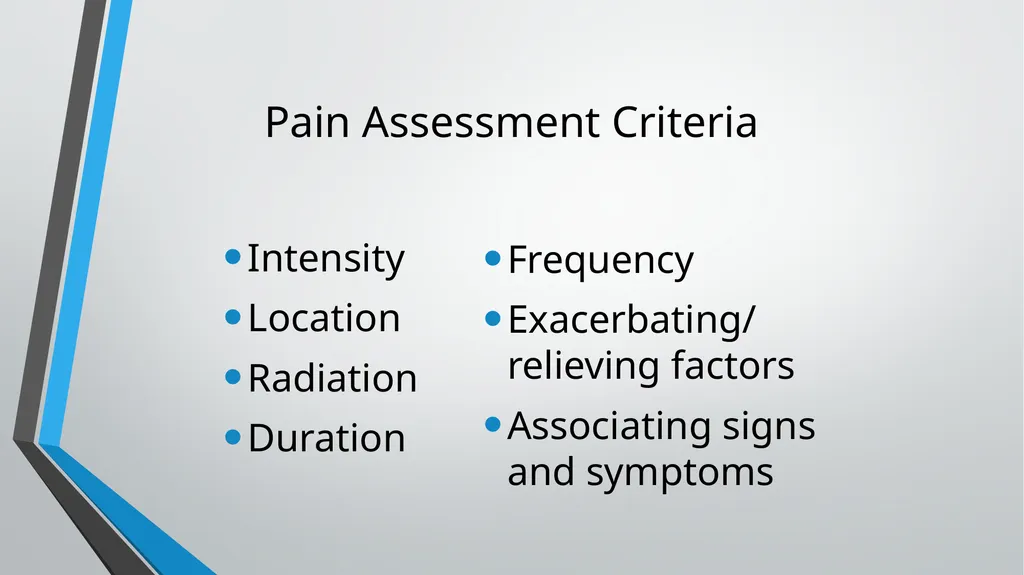 Pain Management Objectives Describe pain. Explain - slide 9 of 30