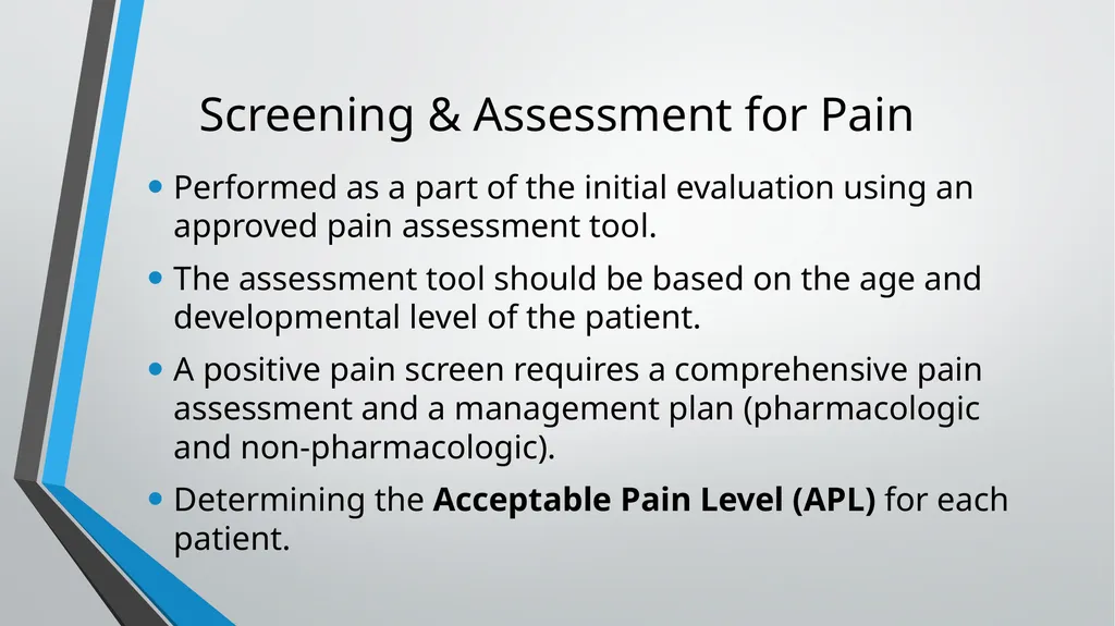 Pain Management Objectives Describe pain. Explain - slide 8 of 30