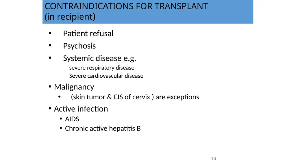 Transplantation surgery Dr. Ammar Fadil 1 History - slide 16 of 46