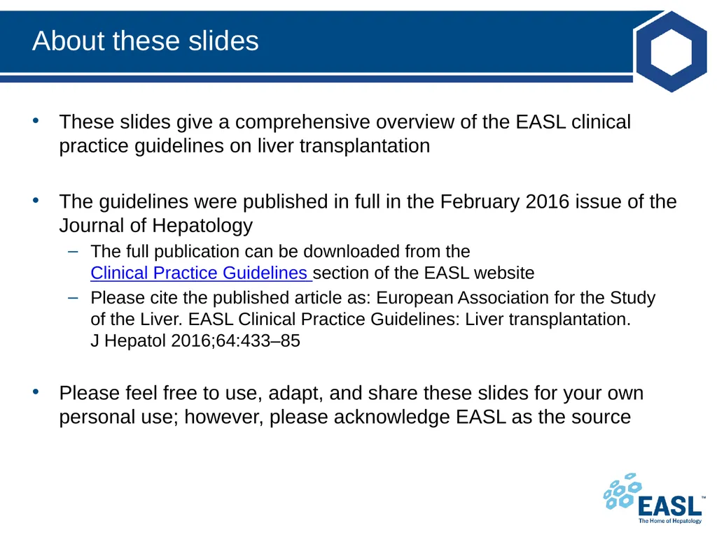 Liver transplantation Clinical Practice Guidelines - slide 2 of 87
