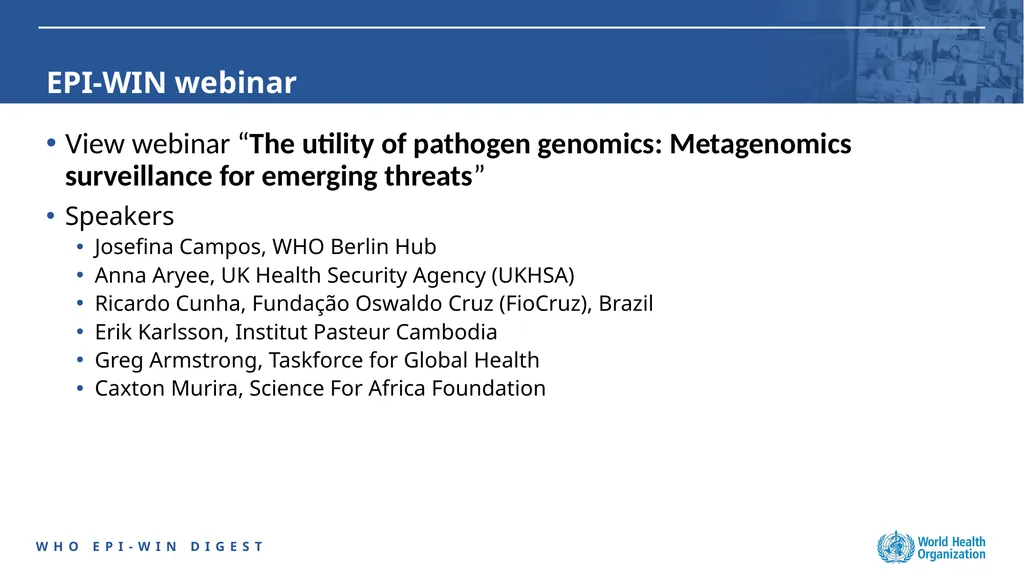 The utility of pathogen genomics: Metagenomics - slide 5 of 5