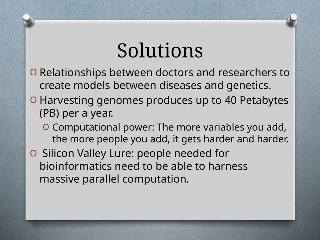 Big Data in Biology: A focus on genomics - slide 9 of 10