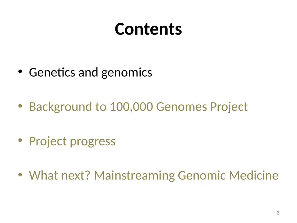 Mainstreaming Genomic Medicine post 100,000 - slide 2 of 19