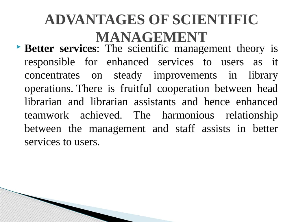 Topic: Scientific Principles of Management For - slide 19 of 24