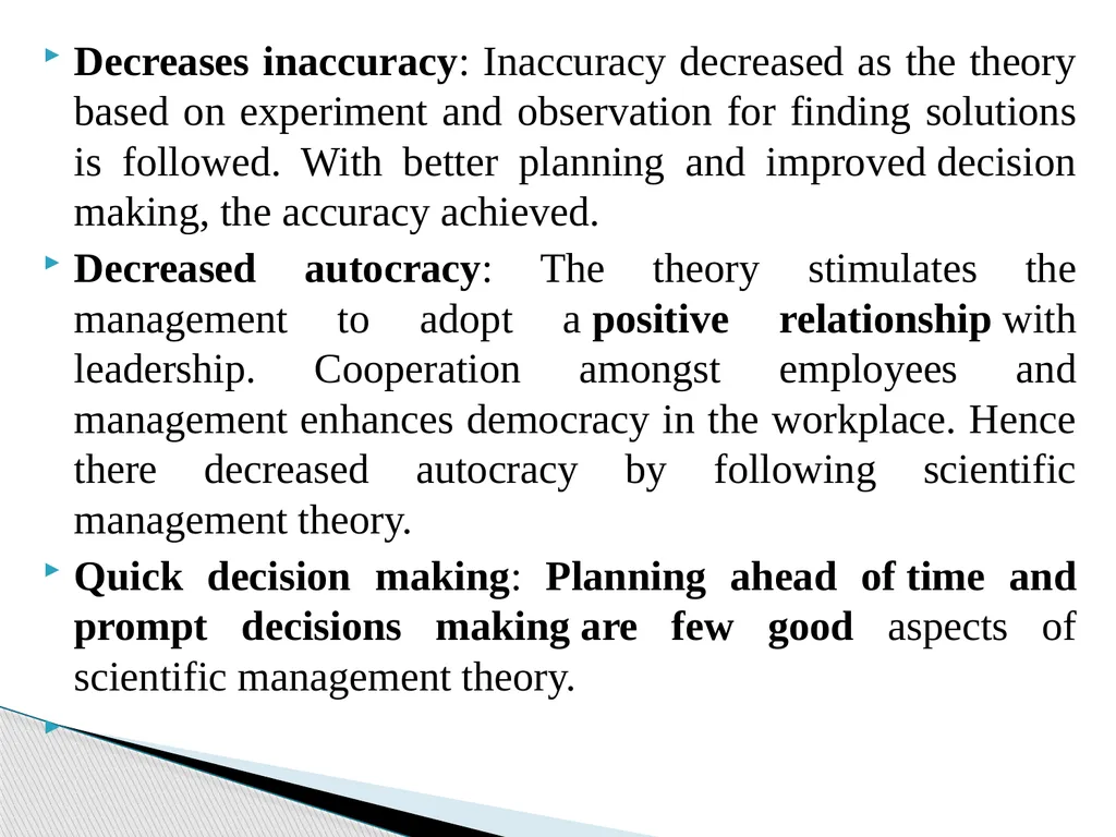 Topic: Scientific Principles of Management For - slide 22 of 24
