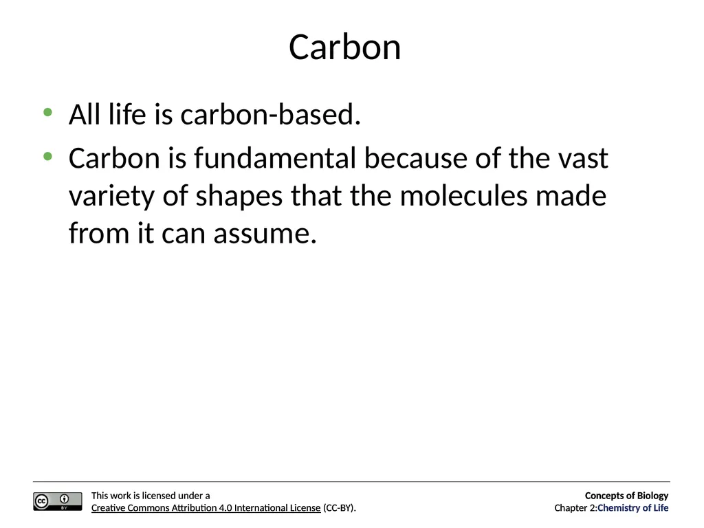 Concepts of Biology: Chemistry of Life Figure 2.1 - slide 33 of 63