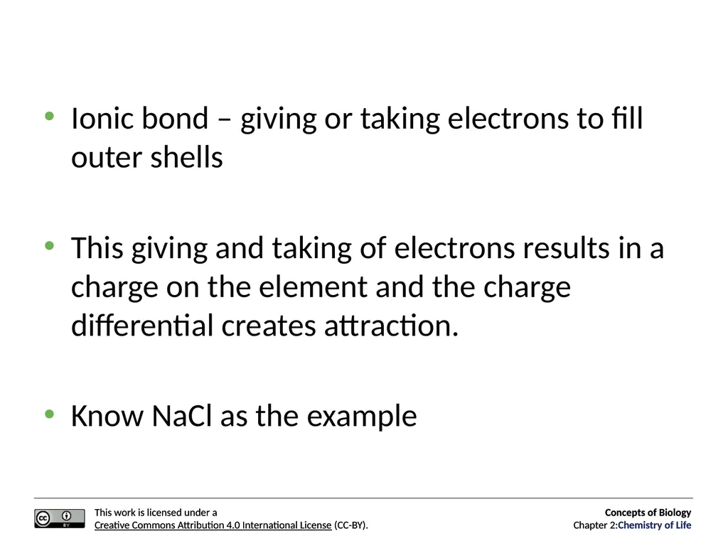 Concepts of Biology: Chemistry of Life Figure 2.1 - slide 14 of 63