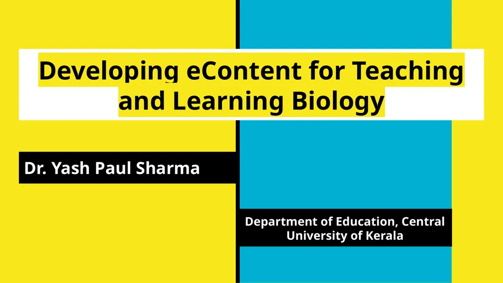 Developing eContent for Teaching and Learning - slide 1 of 14