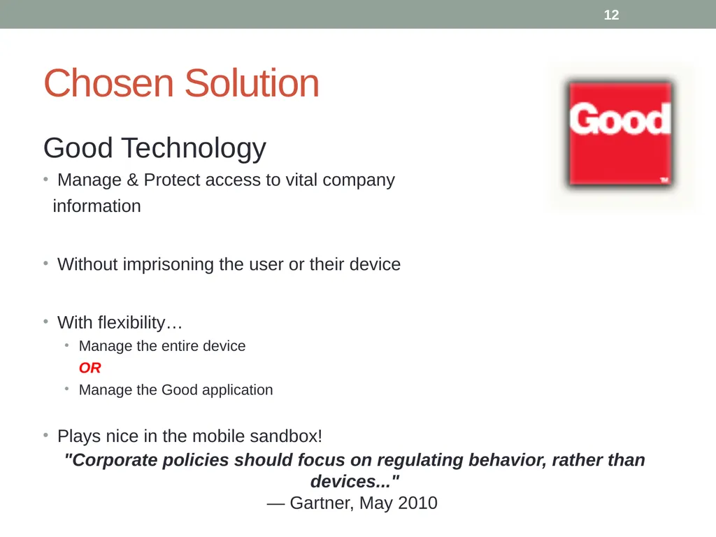 Mobile Device Security MSIT 458 - Information - slide 12 of 21