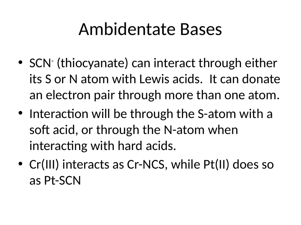Hard & Soft Acids and Bases B.Sc. III year Dr. - slide 8 of 14
