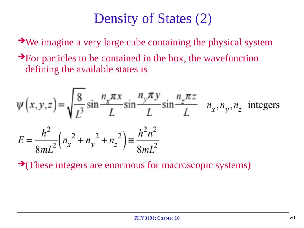 PHY3101: Chapter 10 Lecture Topics & Quiz: Oct. - slide 20 of 24