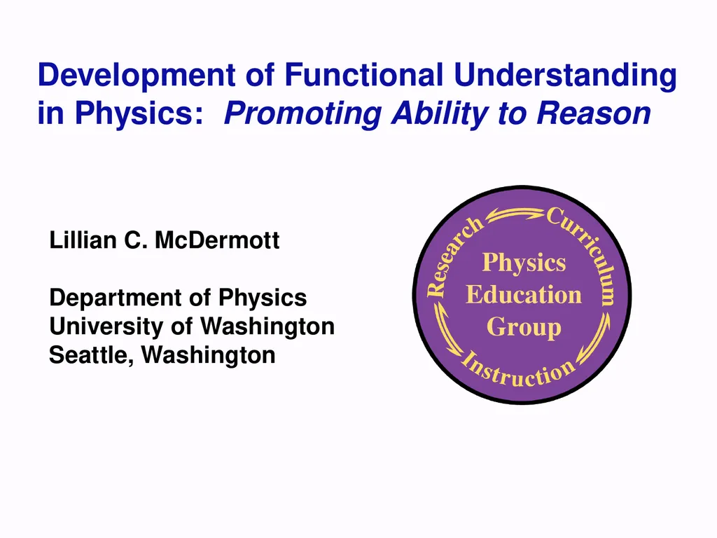 1 Development of Functional Understanding in - slide 1 of 60