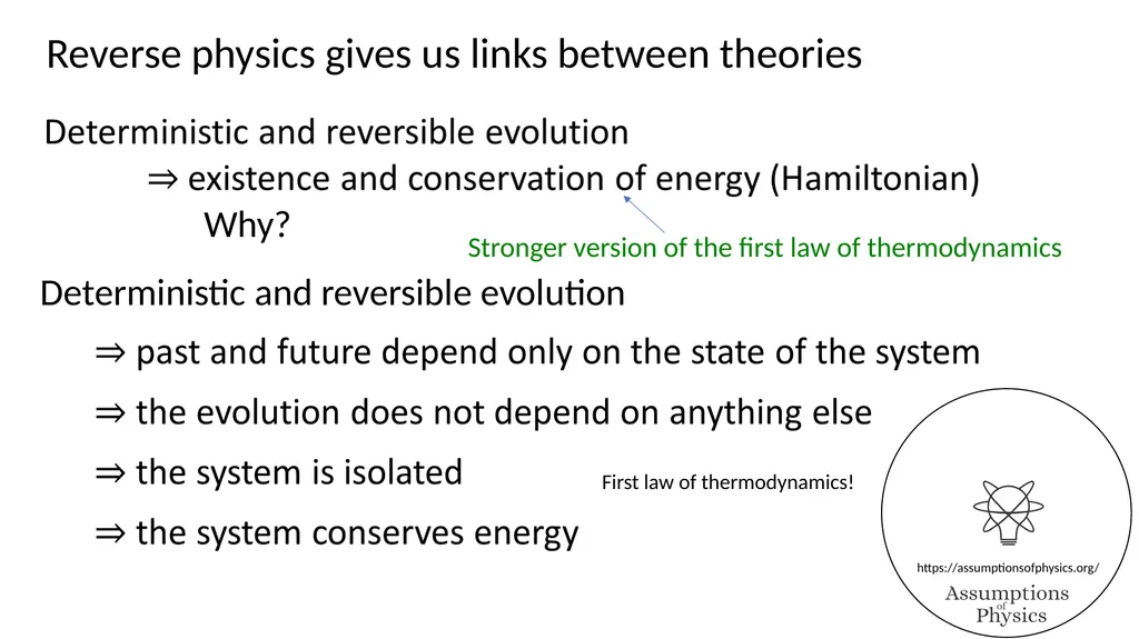 Assumptions of Physics Project overview Gabriele - slide 12 of 35