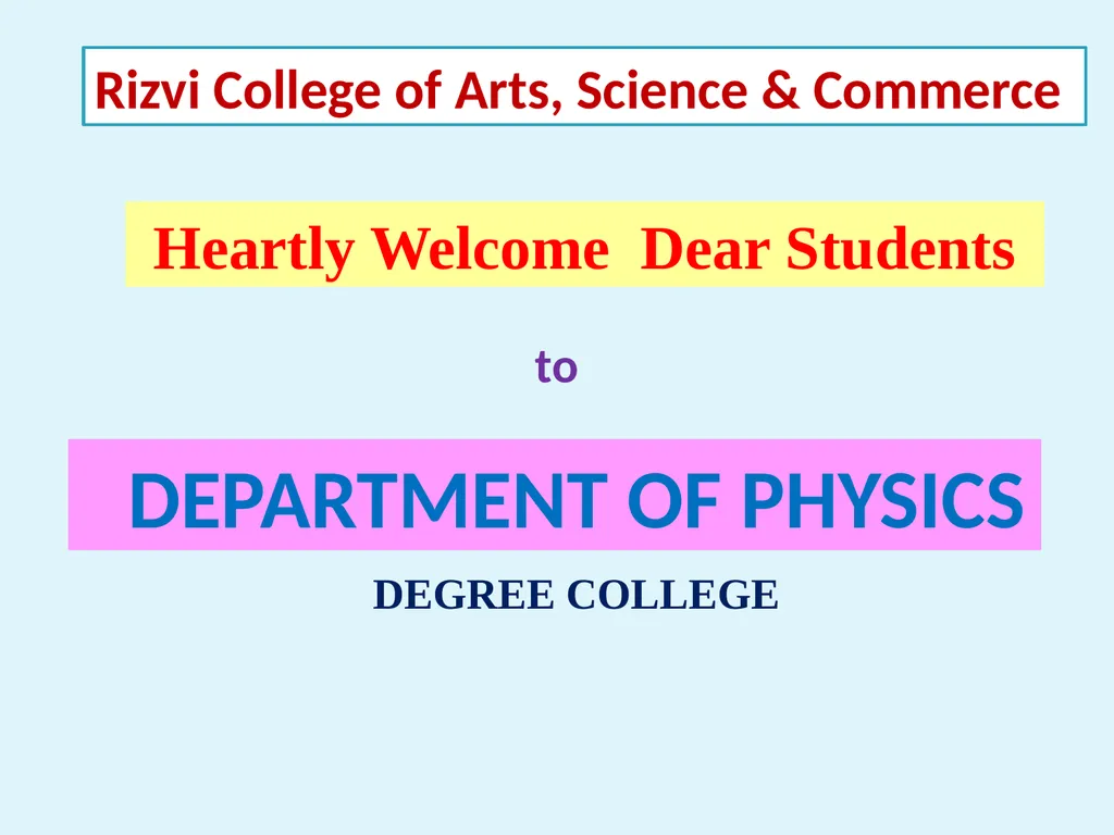Heartly Welcome Dear Students DEPARTMENT OF - slide 1 of 16
