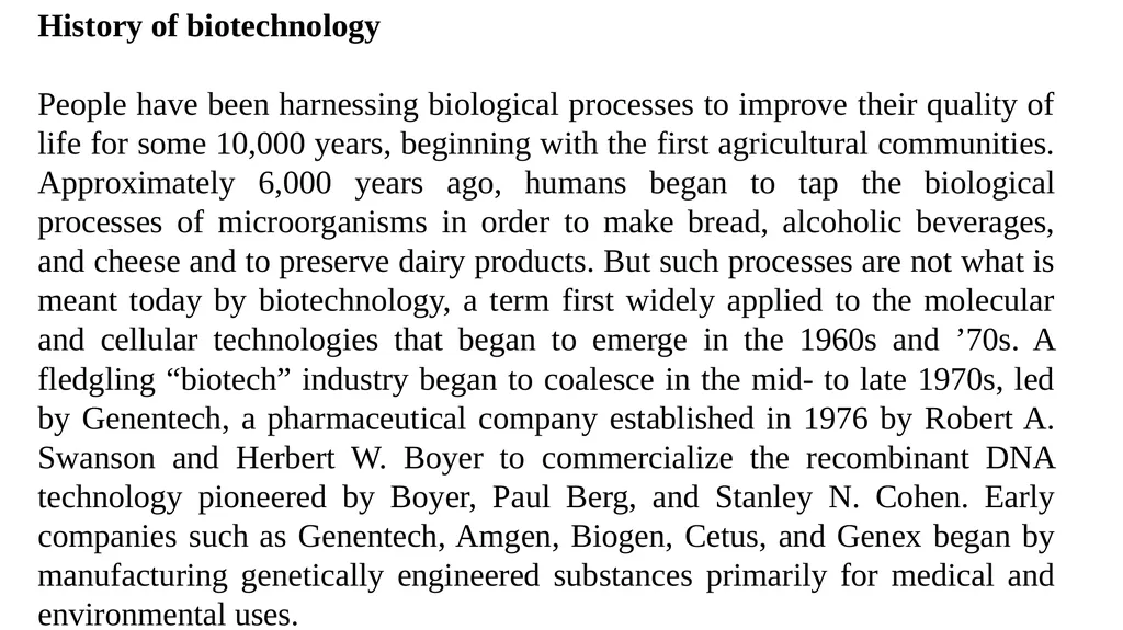 History, Scope and Significance of Biotechnology - slide 8 of 15