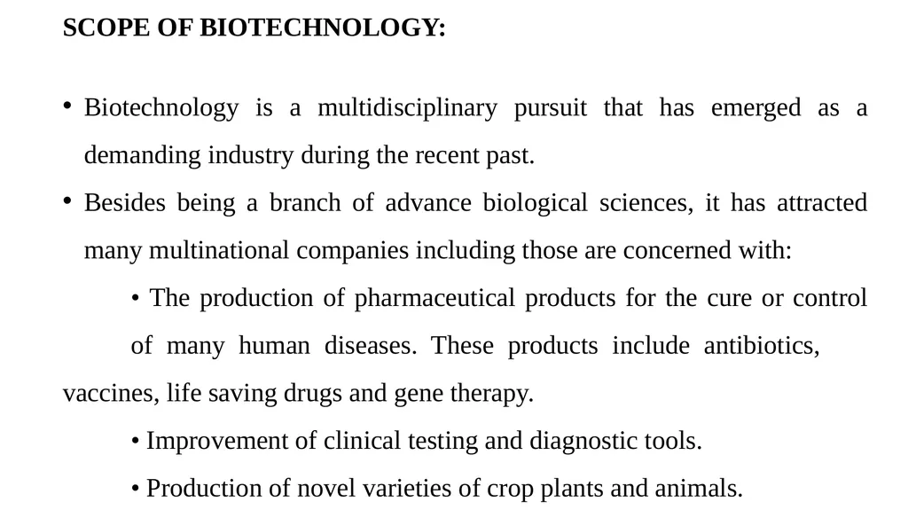 History, Scope and Significance of Biotechnology - slide 14 of 15