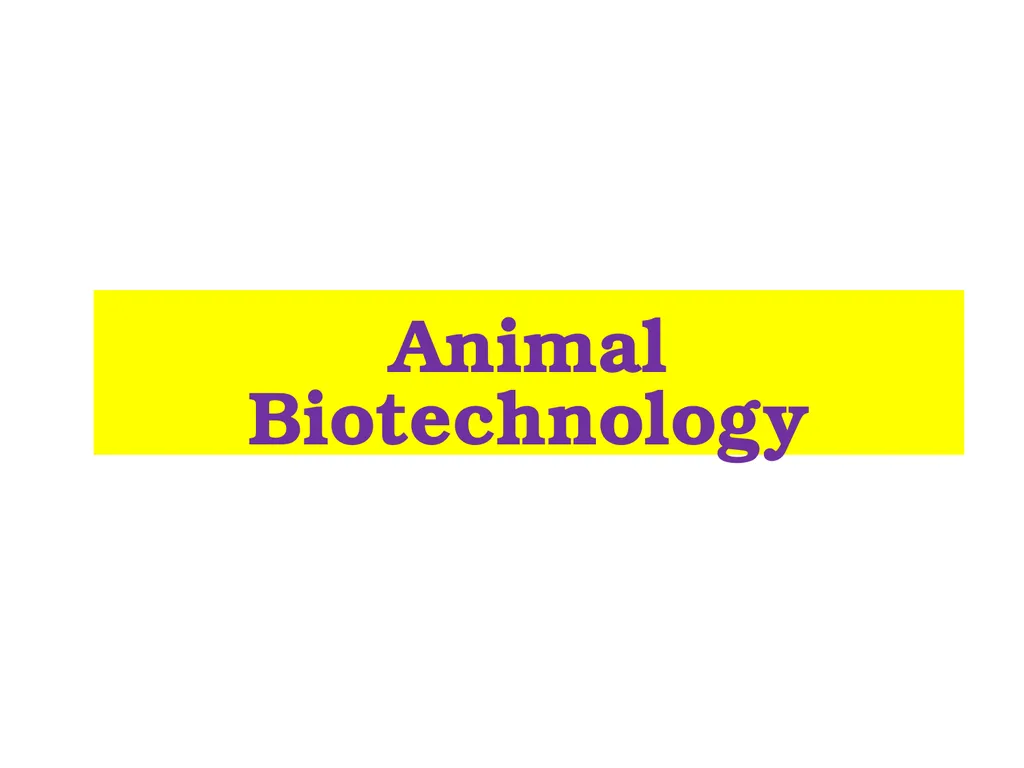 Animal Biotechnology Introduction The term - slide 1 of 8