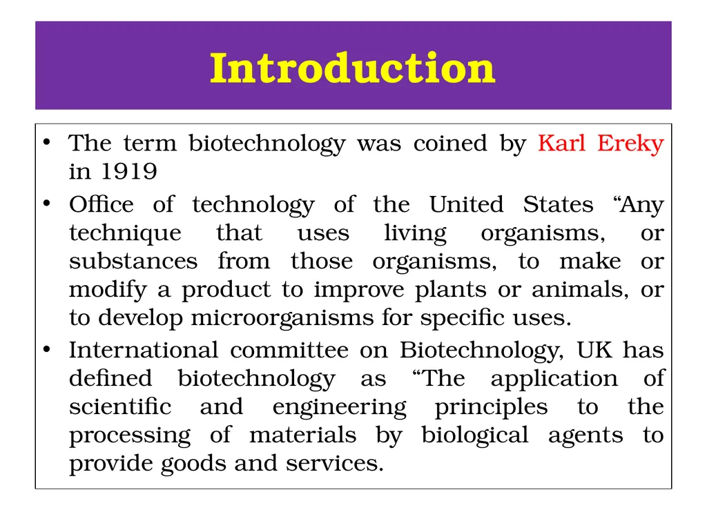 Animal Biotechnology Introduction The term - slide 2 of 8