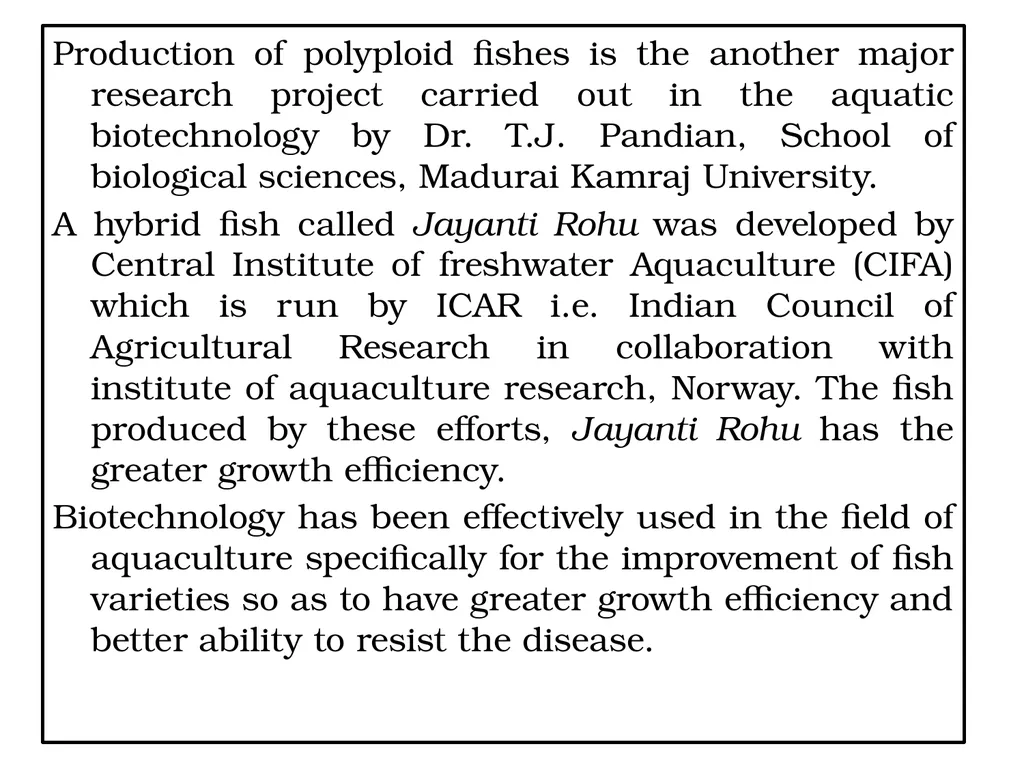 Animal Biotechnology Introduction The term - slide 6 of 8