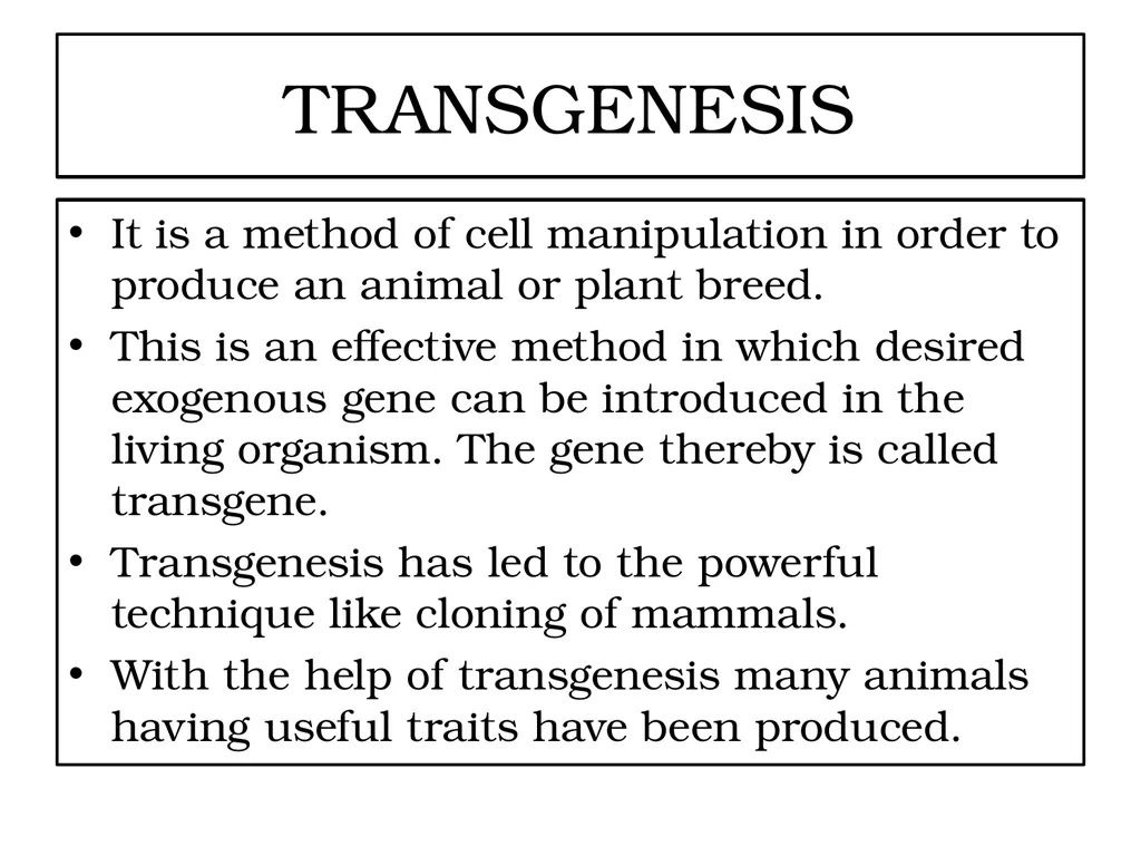 Animal Biotechnology Introduction The term - slide 7 of 8