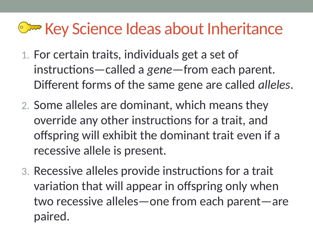 GENETICS Lesson 6b How Can Ideas about Trait - slide 3 of 13
