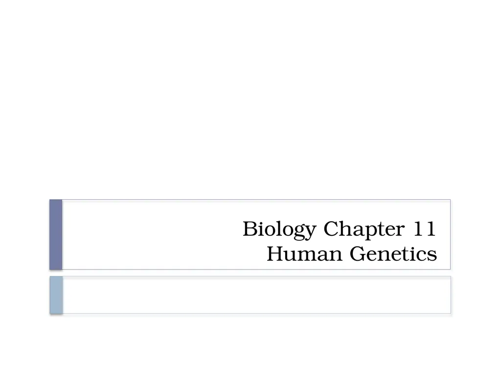Biology Chapter 11 Human Genetics Human Genetic - slide 1 of 10