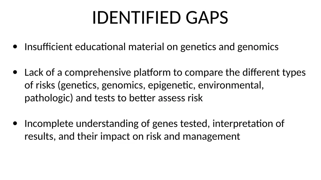 GENETICS & GENOMICS WORKGROUP REPORT CDC- ACBCYW - slide 6 of 21