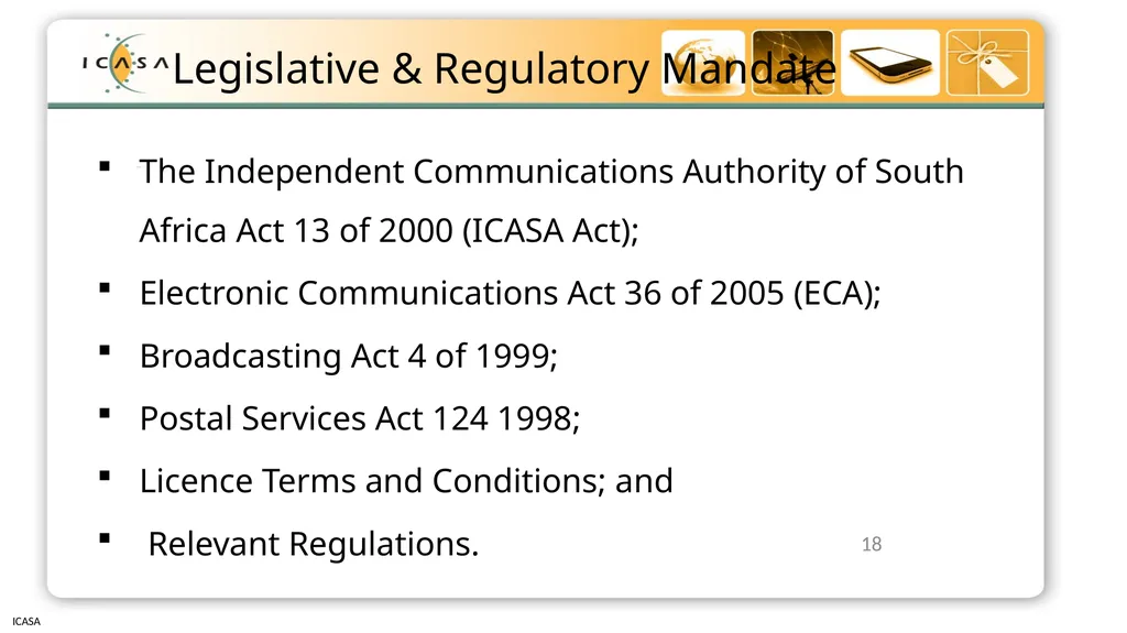 Briefing to Select Committee on Communications and - slide 18 of 26