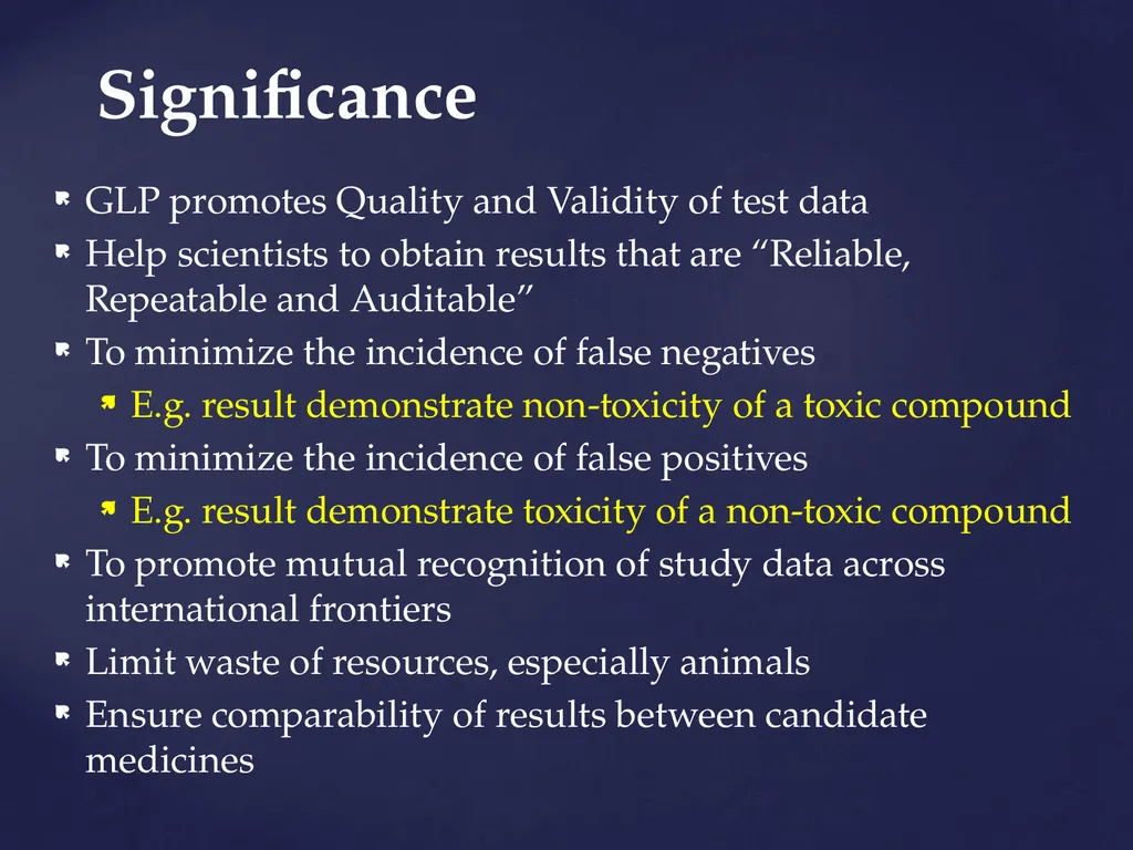 Good Laboratory Practices Practices and Guidelines - slide 8 of 77