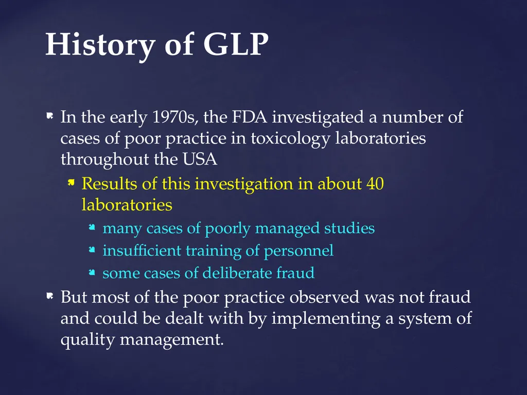 Good Laboratory Practices Practices and Guidelines - slide 4 of 77