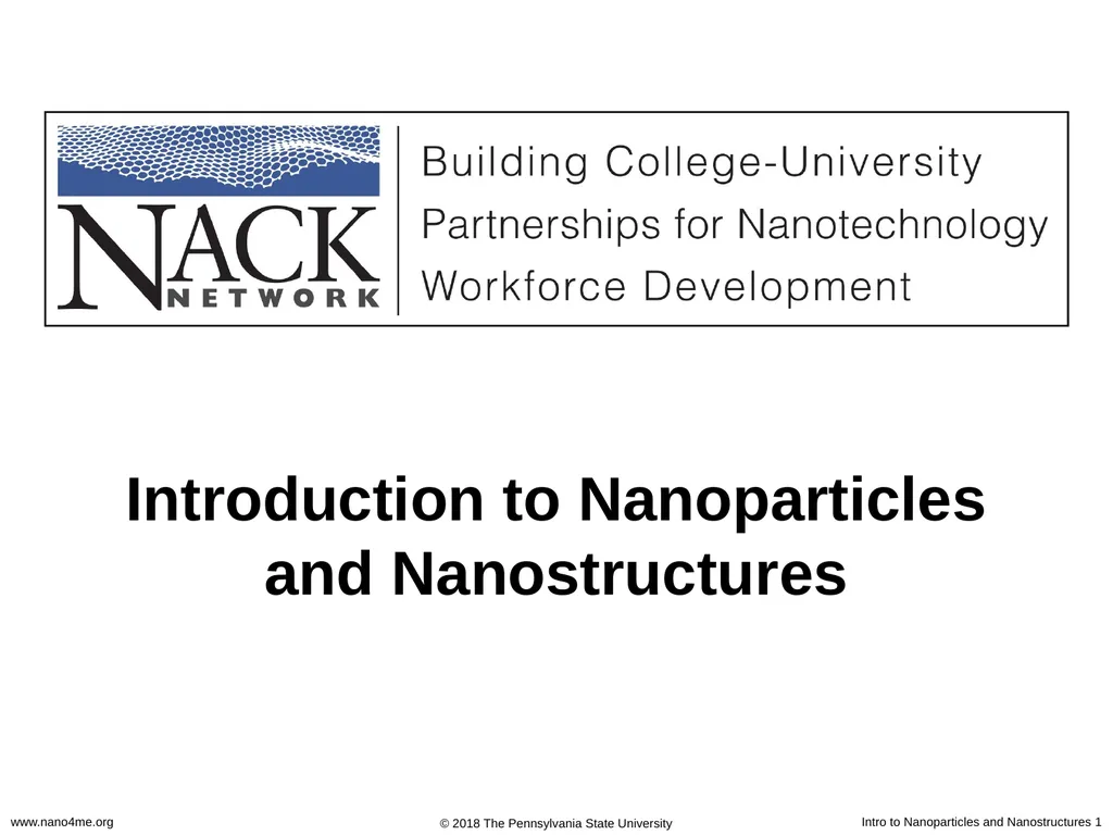 Introduction to Nanoparticles and Nanostructures - slide 1 of 54