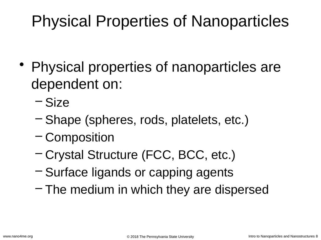 Introduction to Nanoparticles and Nanostructures - slide 8 of 54