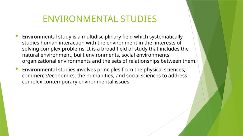 MULTIDISCIPLINARY NATURE OF ENVIRONMENTAL STUDIES - slide 6 of 15