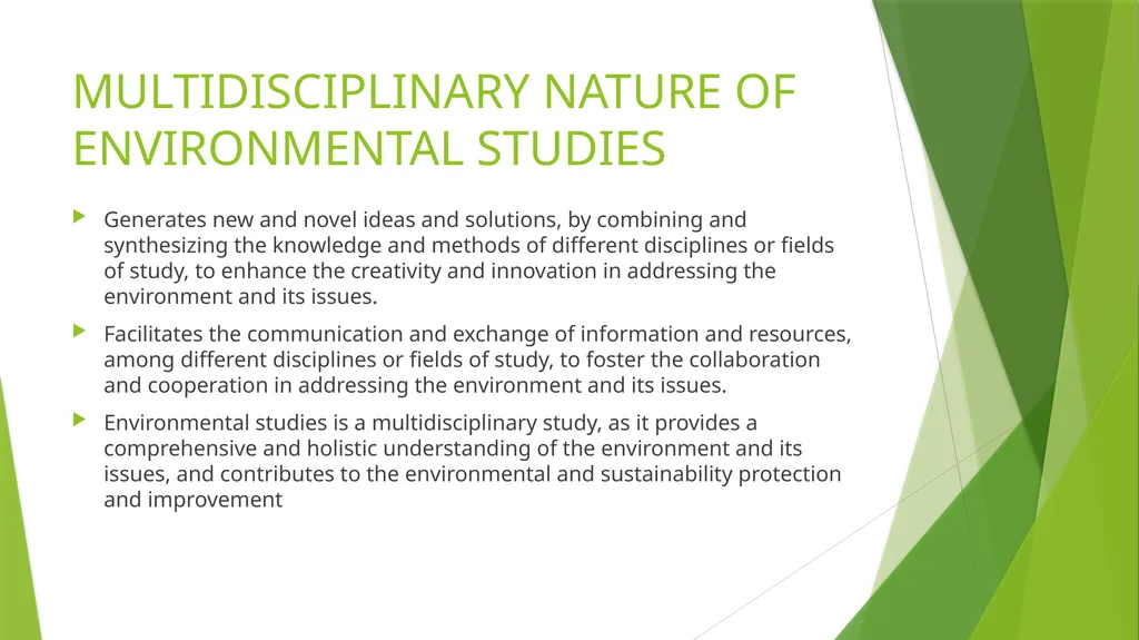 MULTIDISCIPLINARY NATURE OF ENVIRONMENTAL STUDIES - slide 10 of 15