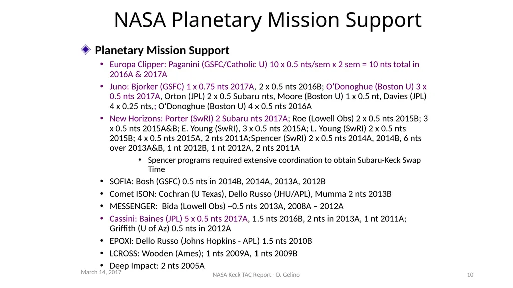 Ground-based facilities as part of the NASA - slide 10 of 10