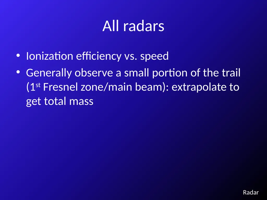 Radar and Optical Observing Biases M. - slide 4 of 13