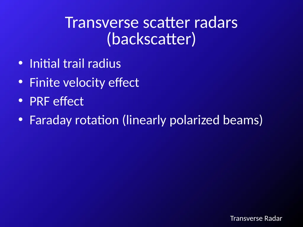 Radar and Optical Observing Biases M. - slide 5 of 13