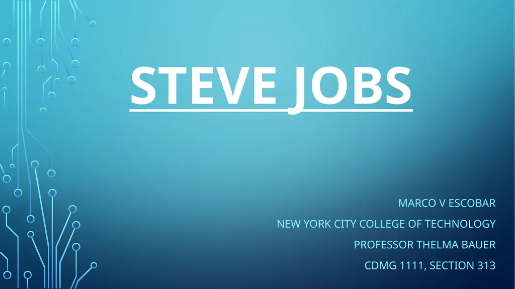 Steve Jobs Marco V escobar New York City College