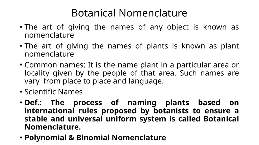 International Code of Botanical Nomenclature - slide 2 of 11
