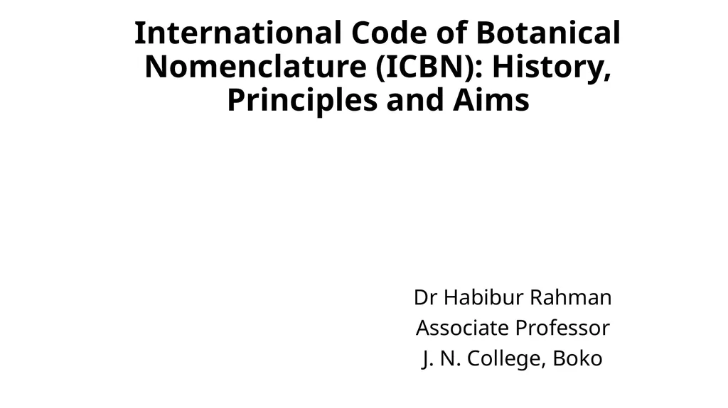 International Code of Botanical Nomenclature - slide 1 of 11