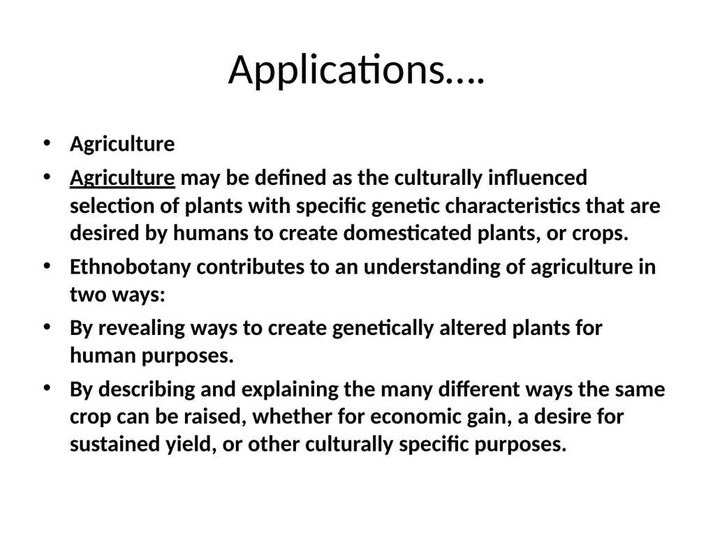 ETHNO BOTANY ETHNO BOTANY The term ethno botany - slide 19 of 41