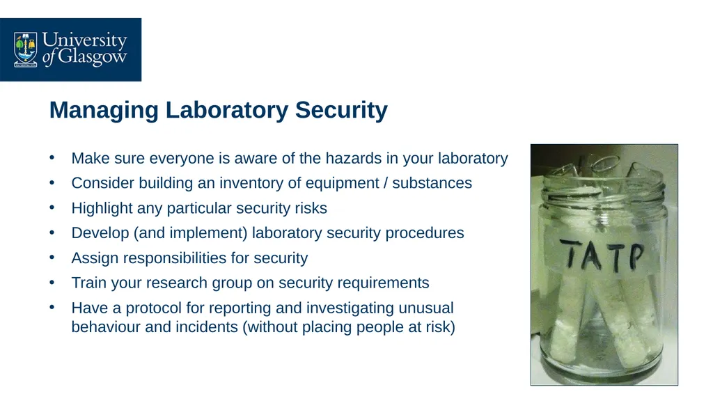 Toolbox Talk: Chemical Safety 02: Laboratory - slide 3 of 7