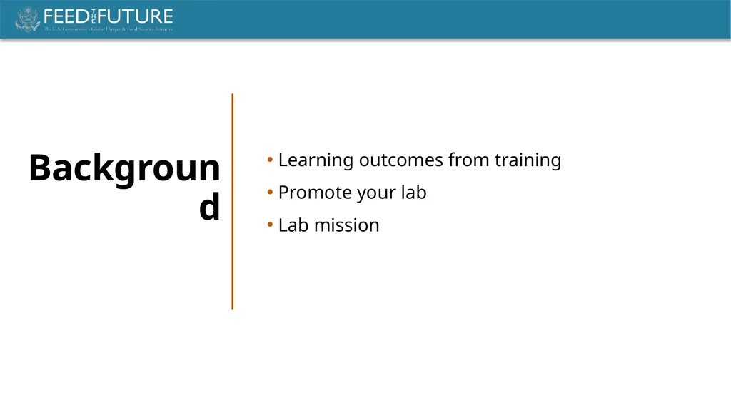 LABORATORY MANAGEMENT FEED THE FUTURE INNOVATION - slide 2 of 12