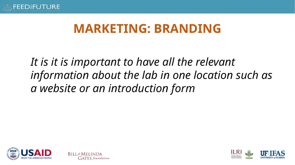 LABORATORY MANAGEMENT FEED THE FUTURE INNOVATION - slide 9 of 12